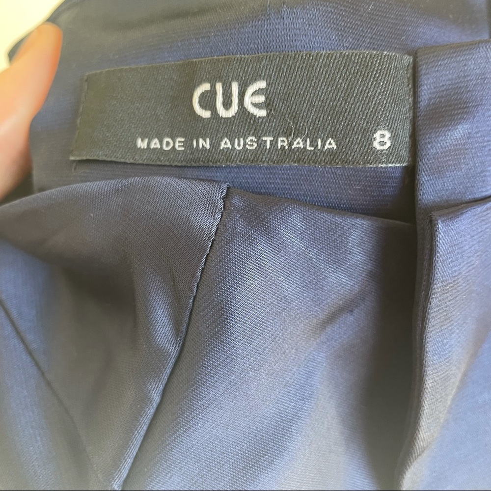 Cue (8) Navy satin strapless structured dress - Picture 5 of 12